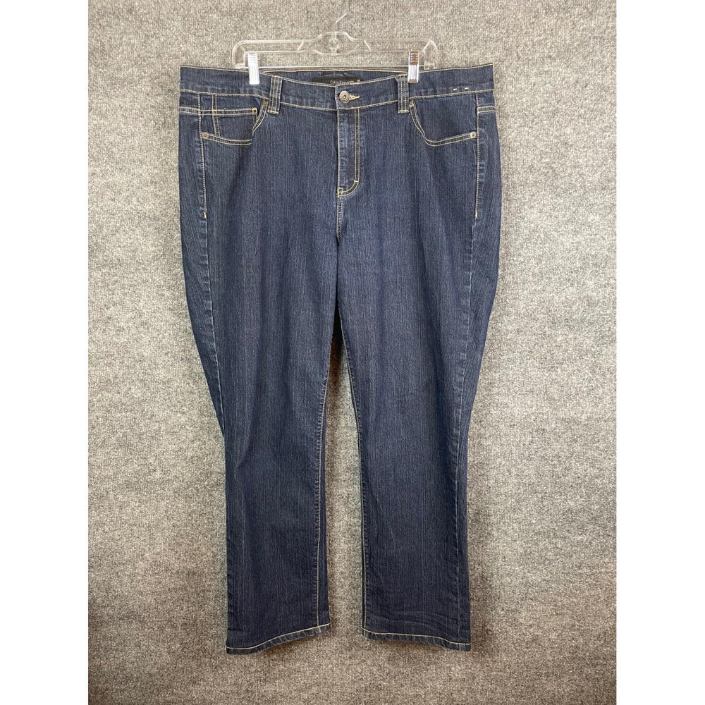 Calvin Klein Jeans Skinny Women 20W Blue Excellent Dark‎ Wash Omega Pocket Denim